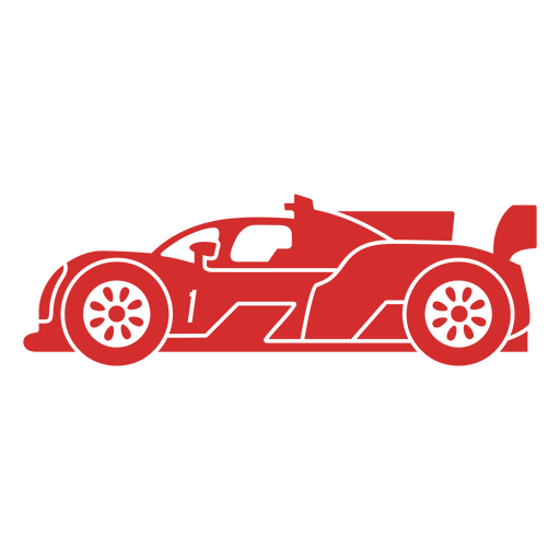 Dynamisches rotes Rennwagen-Silhouettendesign PNG-Design