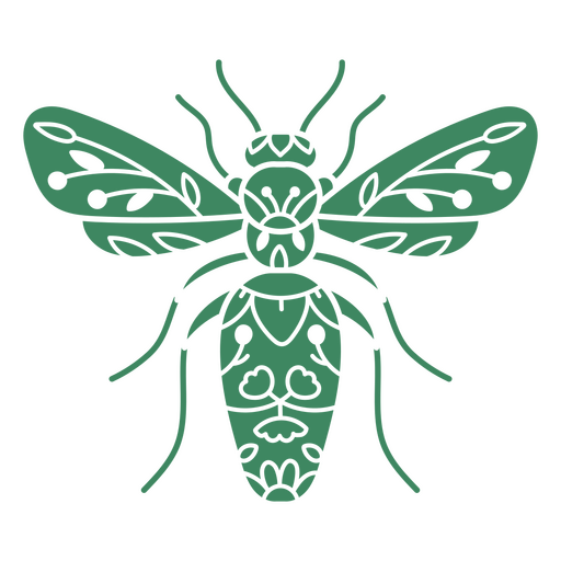 Ilustração intrincada de abelha verde Desenho PNG