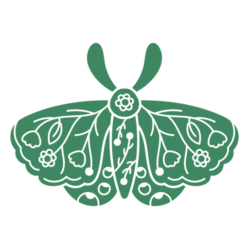 Ilustración elegante de polilla botánica Diseño PNG
