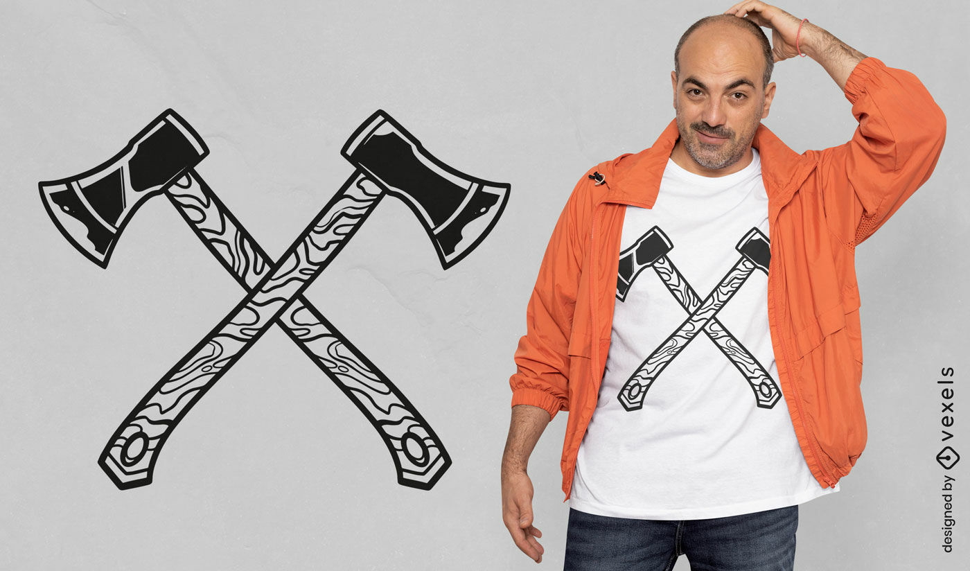 Axes in a cross t-shirt design