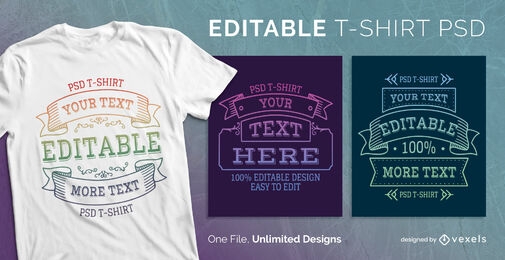 Gradient Badge Lettering Scalable T-shirt PSD PSD Editable Template