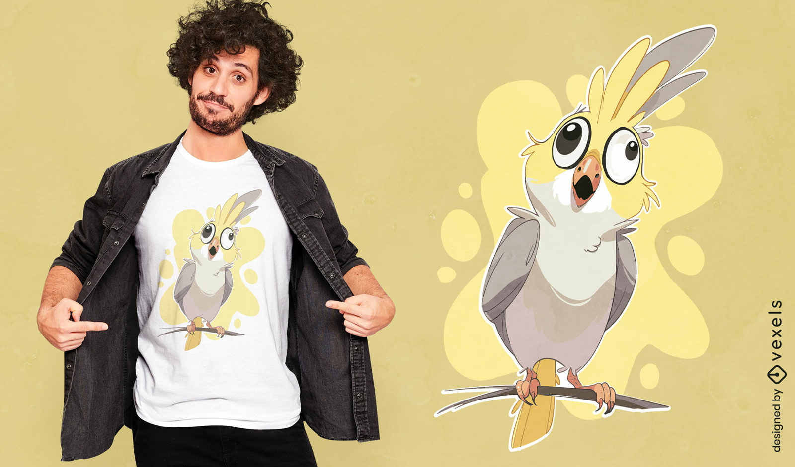 T-shirt design with cartoon bird characters Vector Image