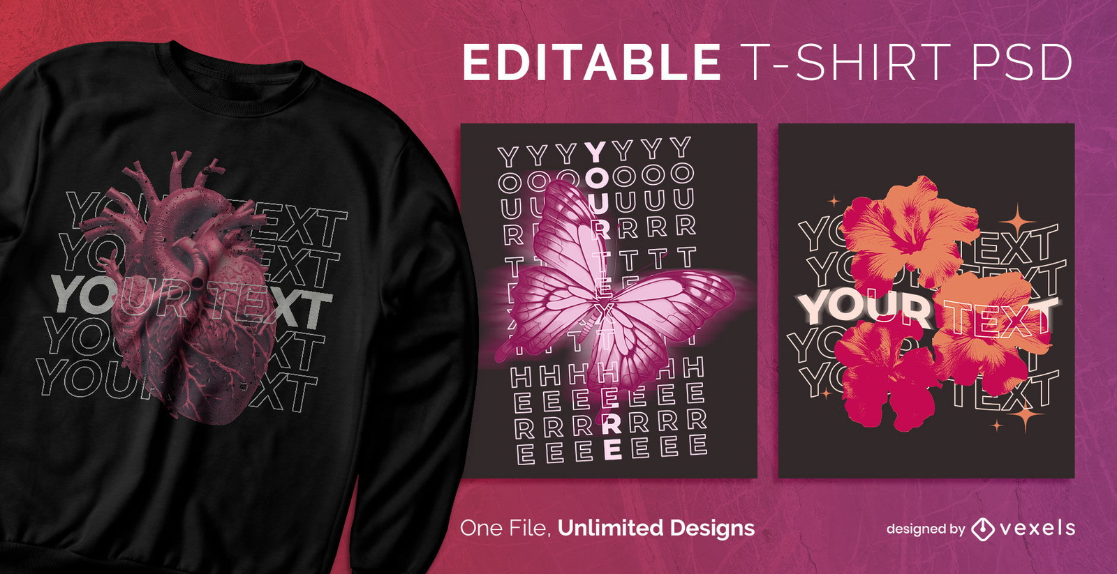 Trazo de texto con elementos camiseta escalable PSD