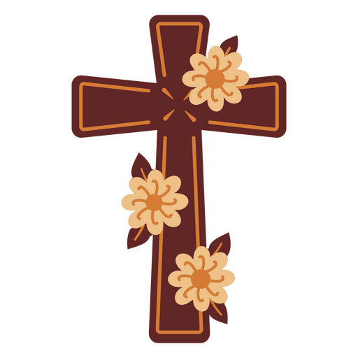 Cruz com flores Desenho PNG