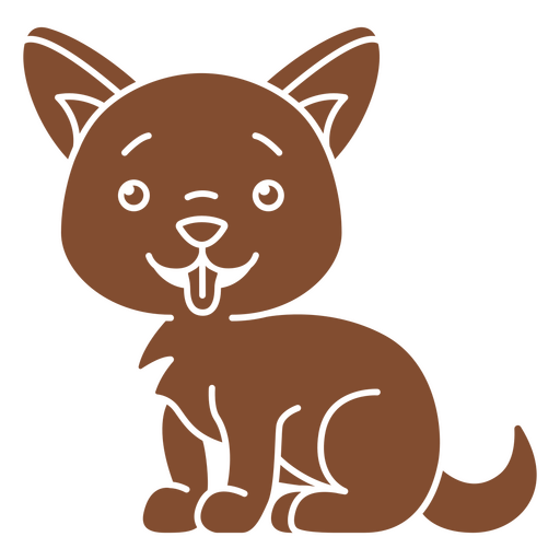 Design de camiseta com silhueta de cachorrinho em estilo cartoon amigável para amantes de animais de estimação. Desenho PNG
