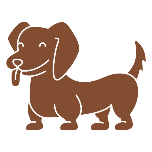 Brown dachshund dog is standing PNG Design