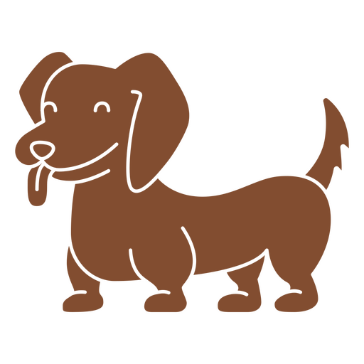 Cachorro bassê marrom está de pé Desenho PNG