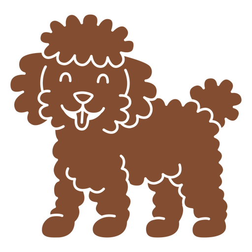 Brown poodle standing PNG Design