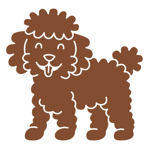 Caniche marrón de pie Diseño PNG