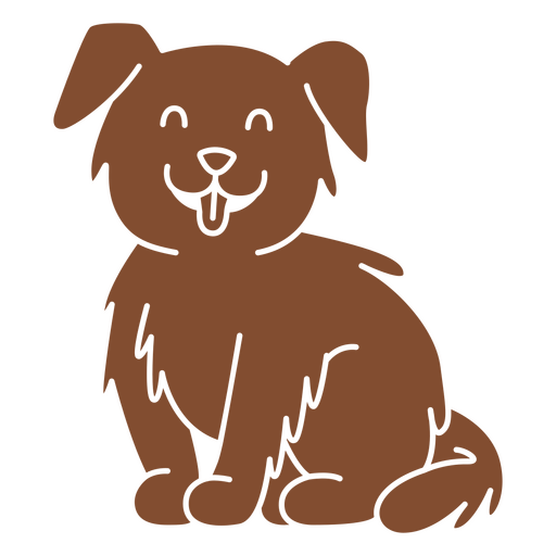Ilustración de un perro sentado jugando Diseño PNG
