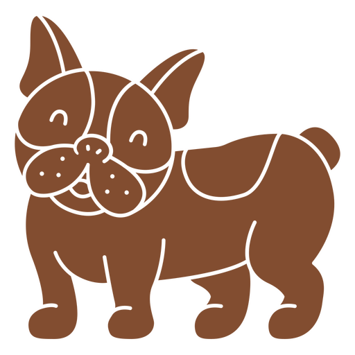 Brown french bulldog is standing PNG Design