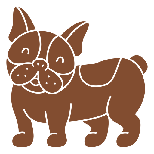 O buldogue francês marrom está de pé Desenho PNG