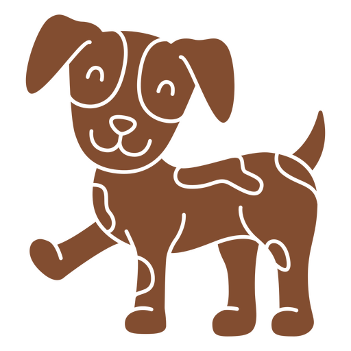 Brown dog is standing PNG Design