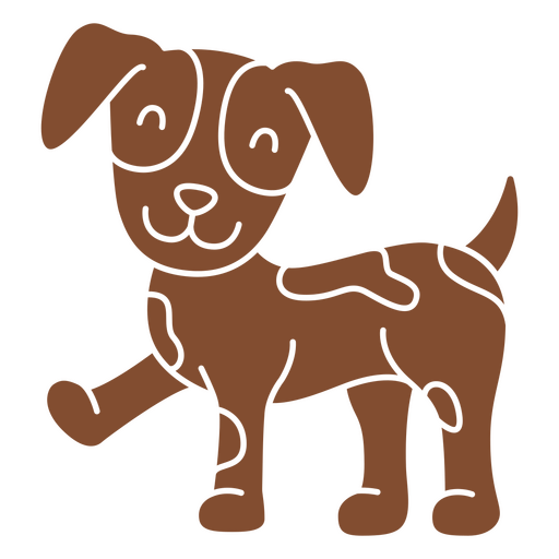 Cachorro marrom está de pé Desenho PNG