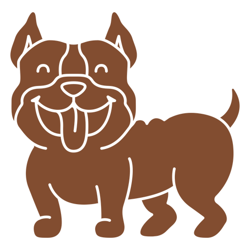 Playful dog illustration with a smiling face design PNG Design