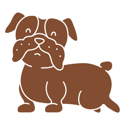 T-Shirt-Design mit niedlicher brauner Bulldoggen-Illustration PNG-Design