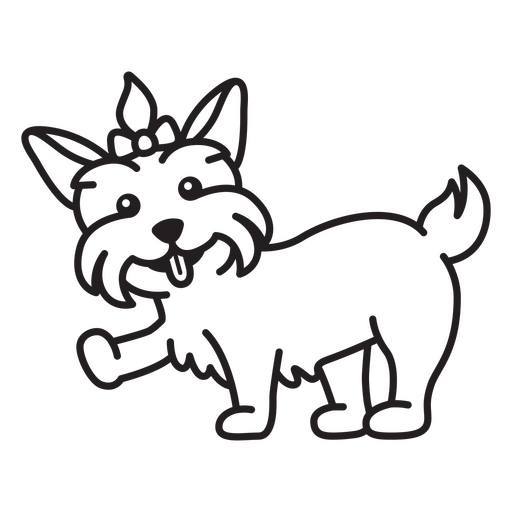 Schwarz-weiße Silhouette eines Hundeschlags PNG-Design
