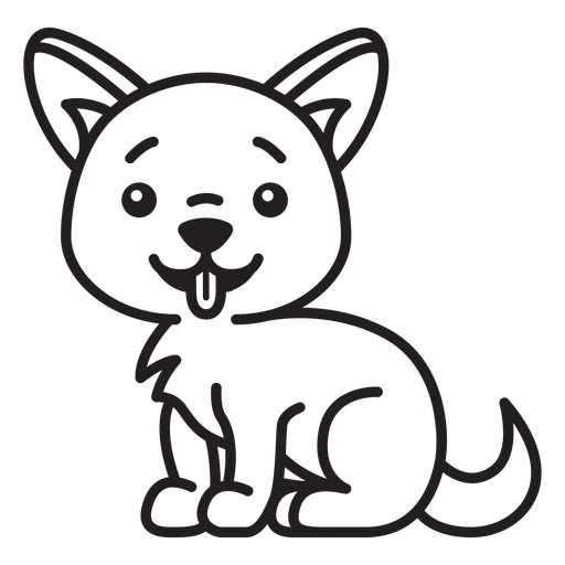 Ilustração adorável de um cachorrinho sentado Desenho PNG