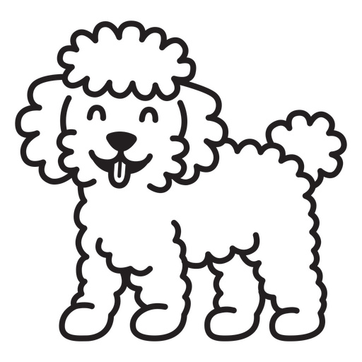 Black and white poodle PNG Design