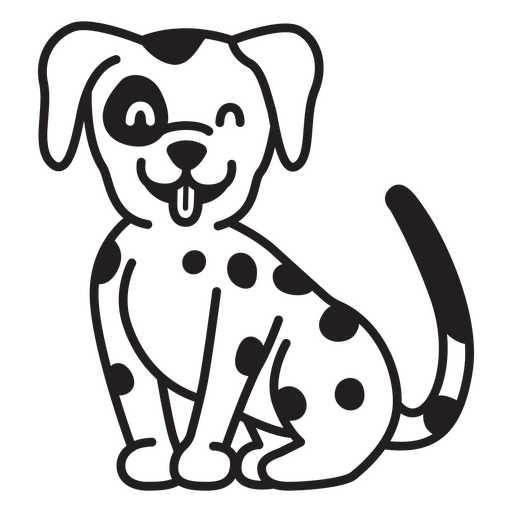 Schwarz-wei?er Dalmatiner Hund sitzt PNG-Design