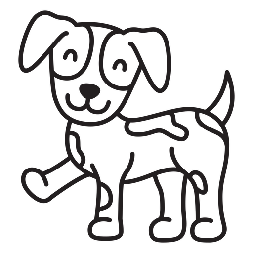 Icono de perro blanco y negro Diseño PNG