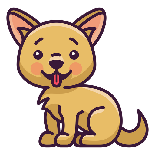 Playful cartoon puppy illustration for fun pet-themed accessories PNG Design