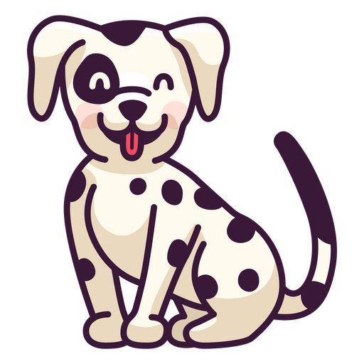Cartoon dalmatian dog sitting PNG Design