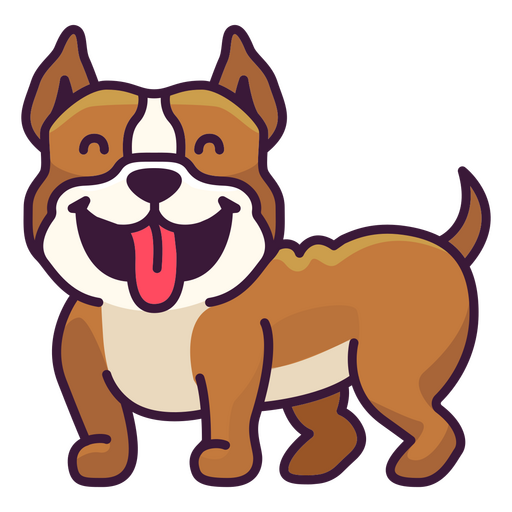Bulldog de desenho animado com a língua de fora Desenho PNG