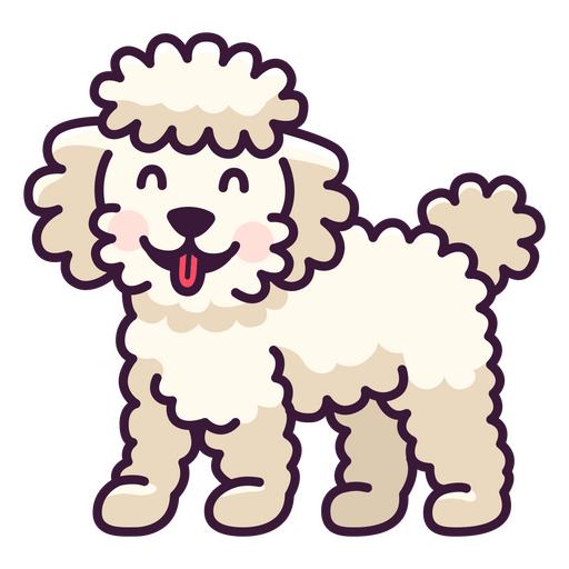White poodle standing PNG Design