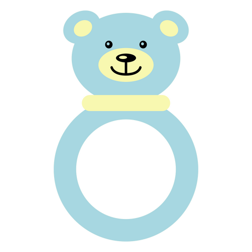 Oso de peluche azul en un anillo. Diseño PNG