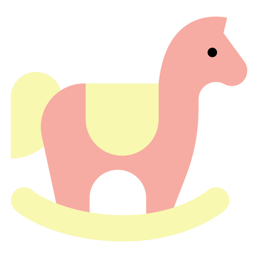 Icono de caballo mecedora rosa y amarillo Diseño PNG