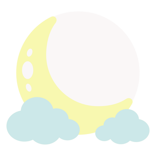 Moon and clouds clipart PNG Design
