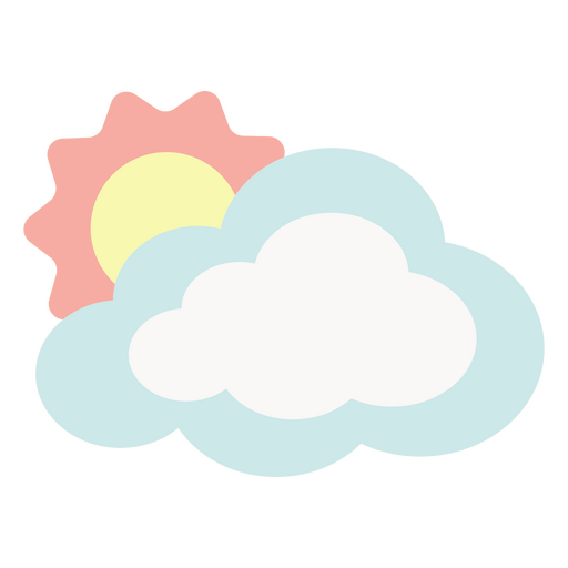 Nuvem com um sol Desenho PNG