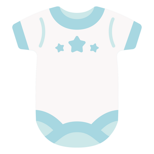 Blue and white baby bodysuit with stars on it PNG Design