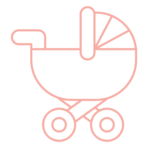 Diseño de línea de arte elegante para cochecito de bebé. Diseño PNG