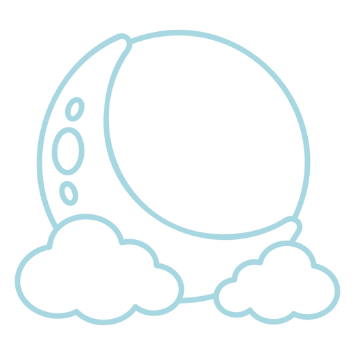 Icono de luna y nubes Diseño PNG