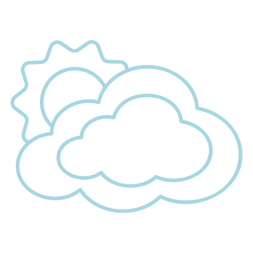 Icono de nube y sol Diseño PNG