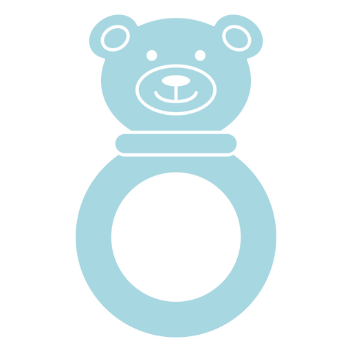 Design fofo de chocalho de bebê em forma de ursinho de pelúcia azul Desenho PNG