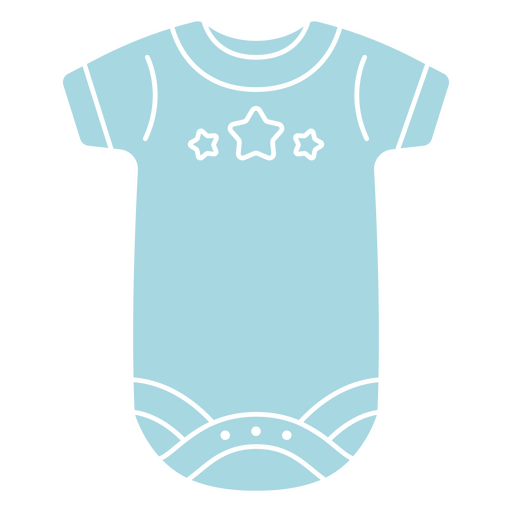 Blue baby onesie with stars on it PNG Design