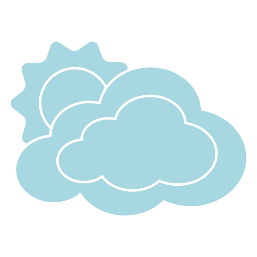 Ilustración divertida de sol y nubes Diseño PNG