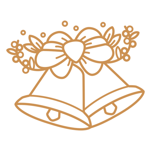 Glöckchen mit Schleife und Blumen PNG-Design