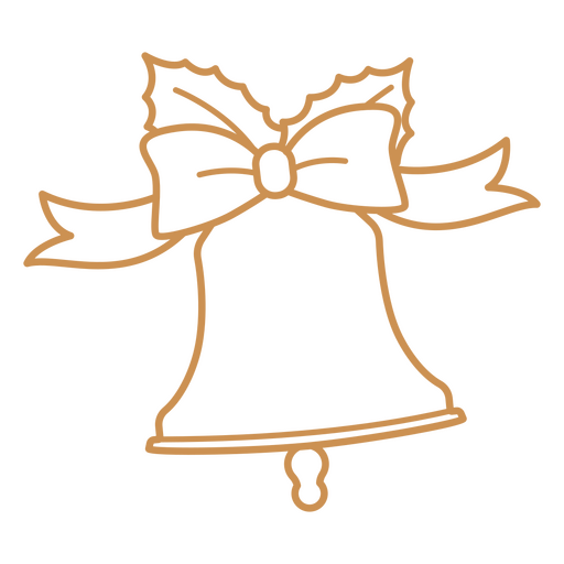 Christmas bell with bow PNG Design