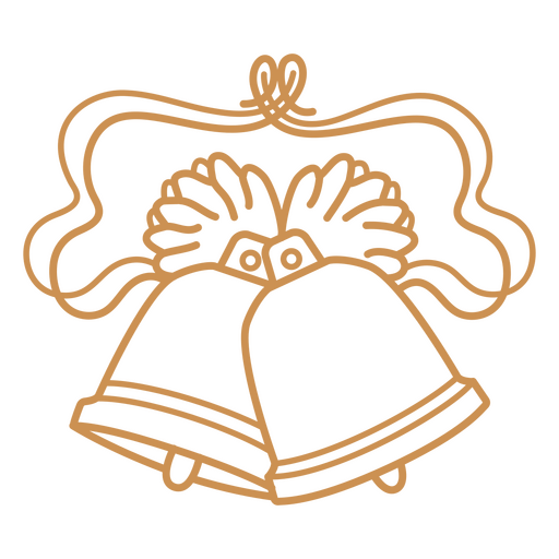 Ilustración elegante de campanas de boda Diseño PNG
