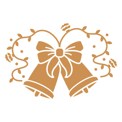 Elegant wedding bell design with floral elements PNG Design