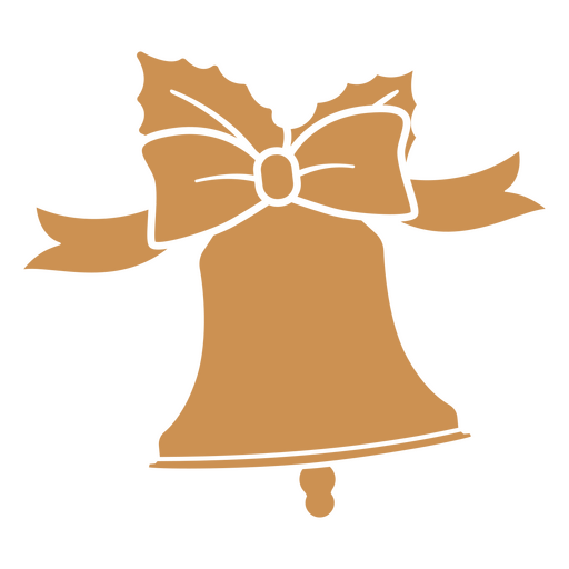 Christmas bell with a bow on it PNG Design