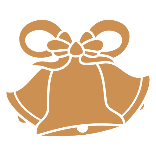 Brown bell with a bow on it PNG Design
