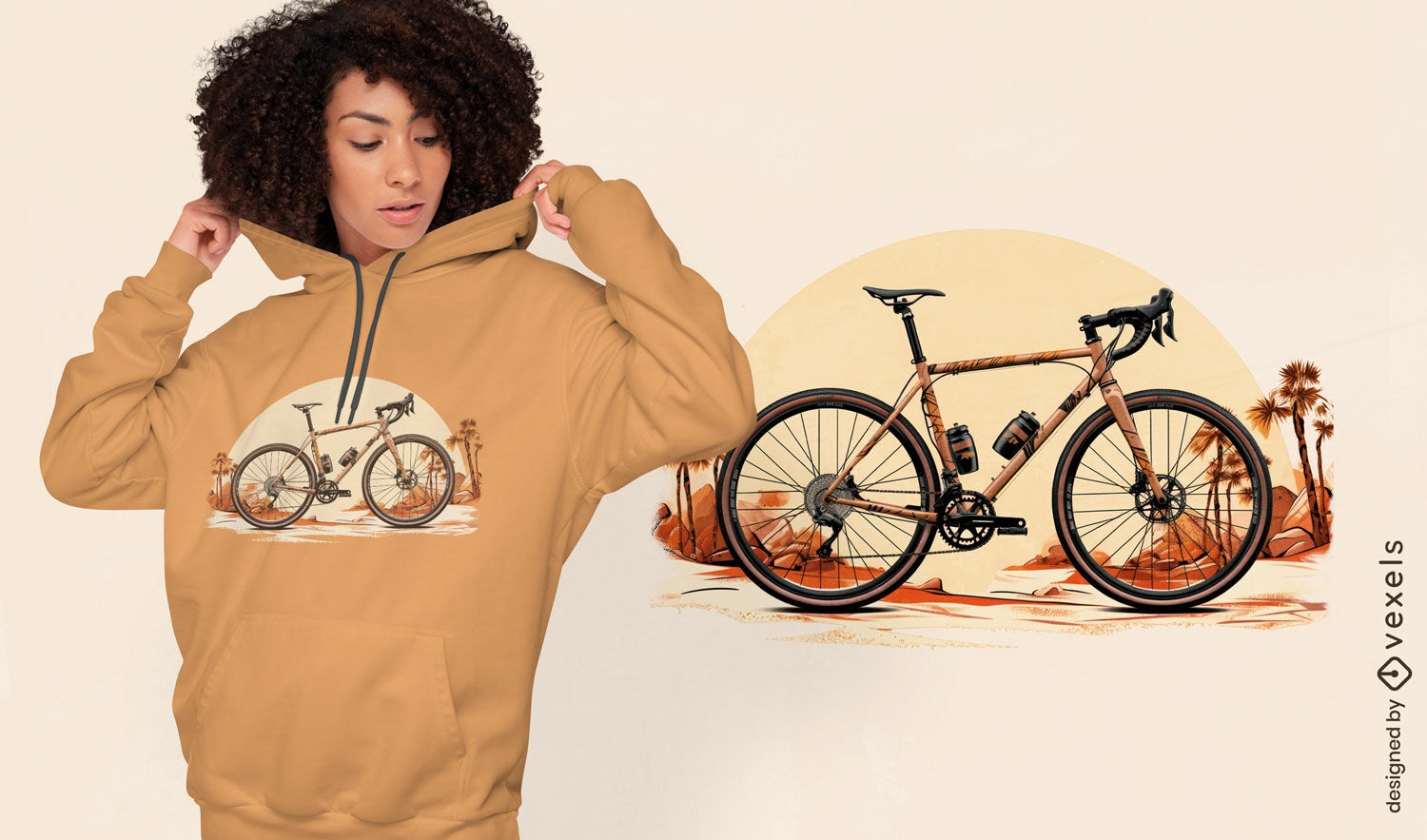 Dise?o de camiseta con ilustraci?n de bicicleta.