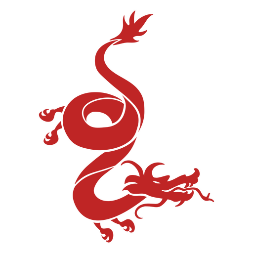 Stilisierte Illustration eines roten Drachen PNG-Design