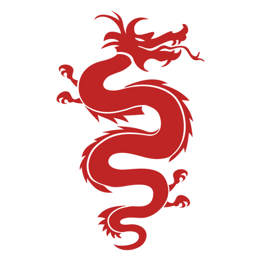 Stylized asian dragon graphic design PNG Design