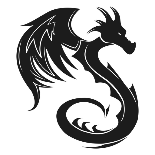 Desenho gráfico intrincado de um dragão alado Desenho PNG